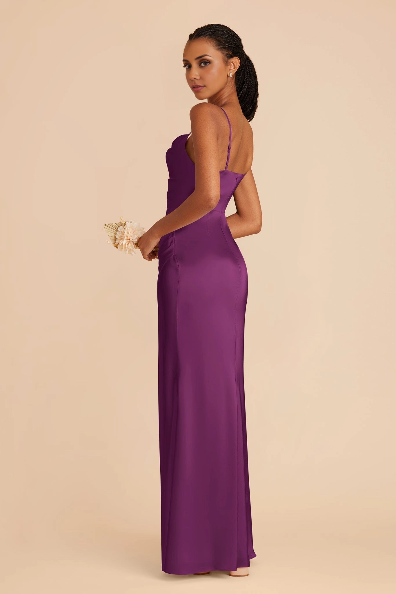 OKBBN elegant mermaid scarf collar with thin shoulder straps matte satin Prom Dresses