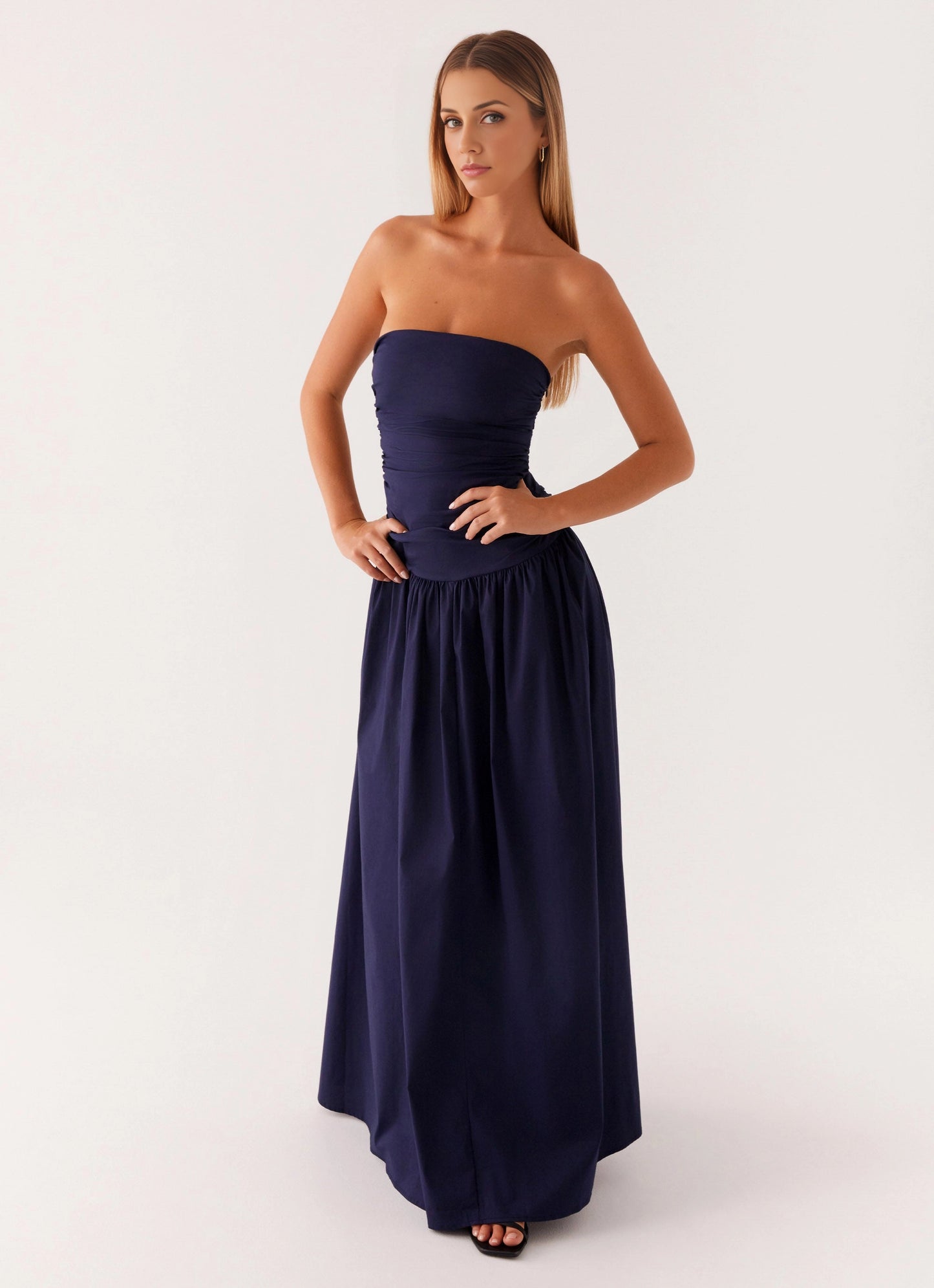 OKBBN elegant pleated off shoulder flared skirt Homecoming Dresses