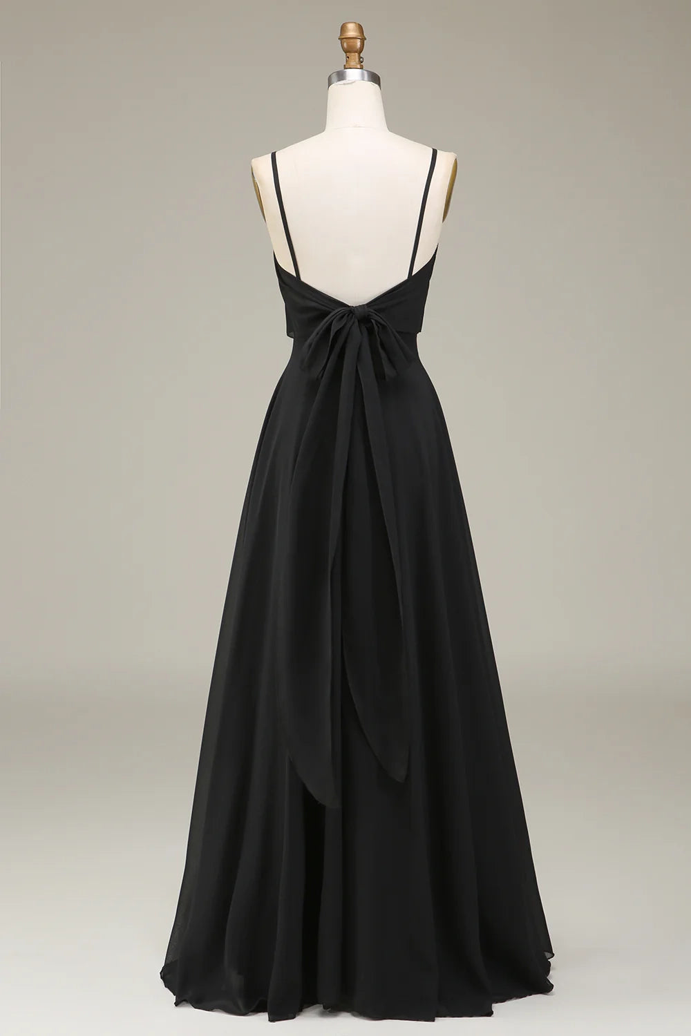 OKBBN elegant sleeveless A-line thin shoulder strap chiffon long Bridesmaid Dresses