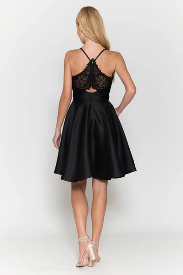 OKBBN elegant slim shoulder strap sleeveless V-neck short style minimalist Homecoming Dresses