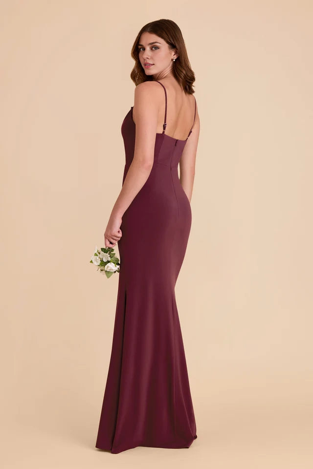 OKBBN elegant tight neck collar with slit tight corset, thin adjustable shoulder straps Prom Dresses