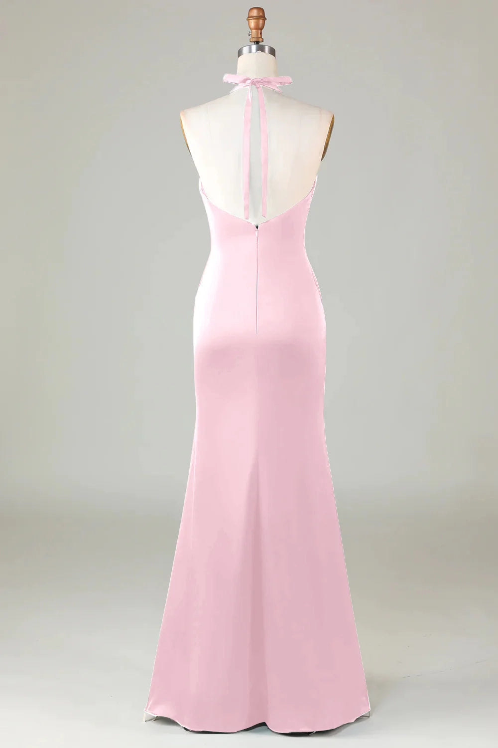 OKBBN enchanting mermaid camisole V-neck backless satin pleated long Bridesmaid Dresses