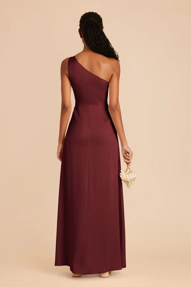 OKBBN fully lined, slit and floor single shoulder collar trumpet shaped fish tail Prom Dresses