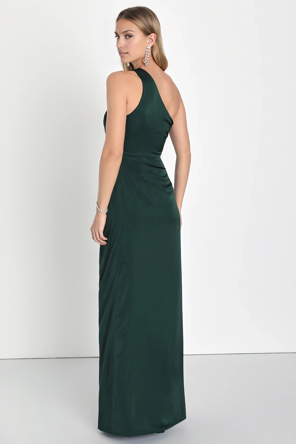 OKBBN satin single shoulder wide shoulder strap hanging tight corset Homecoming Dresses