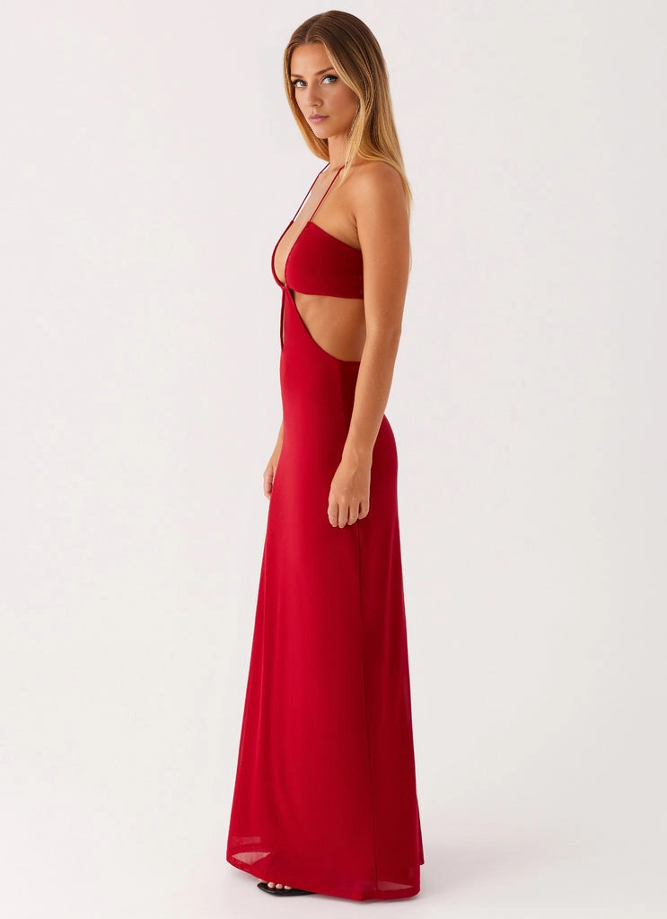 OKBBN sexy and bold V-neck thick shoulder strap backless, easy and casual Prom Dresses