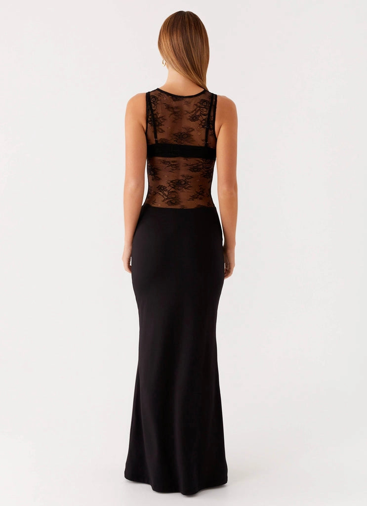 OKBBN sexy lace high neck front slit elastic knit fabric Homecoming Dresses
