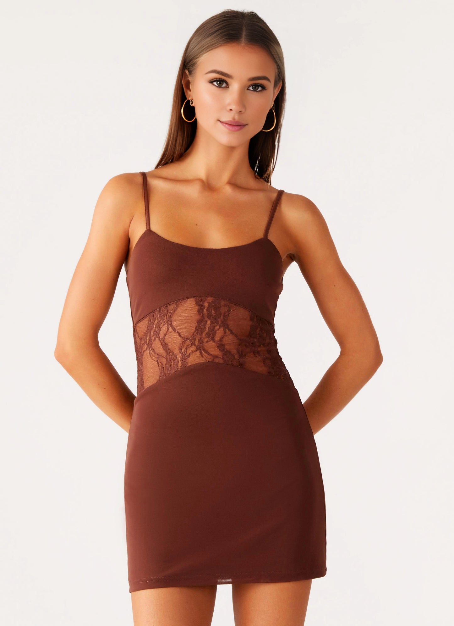 OKBBN sexy mini adjustable shoulder straps elastic knit lace tight corset Homecoming Dresses