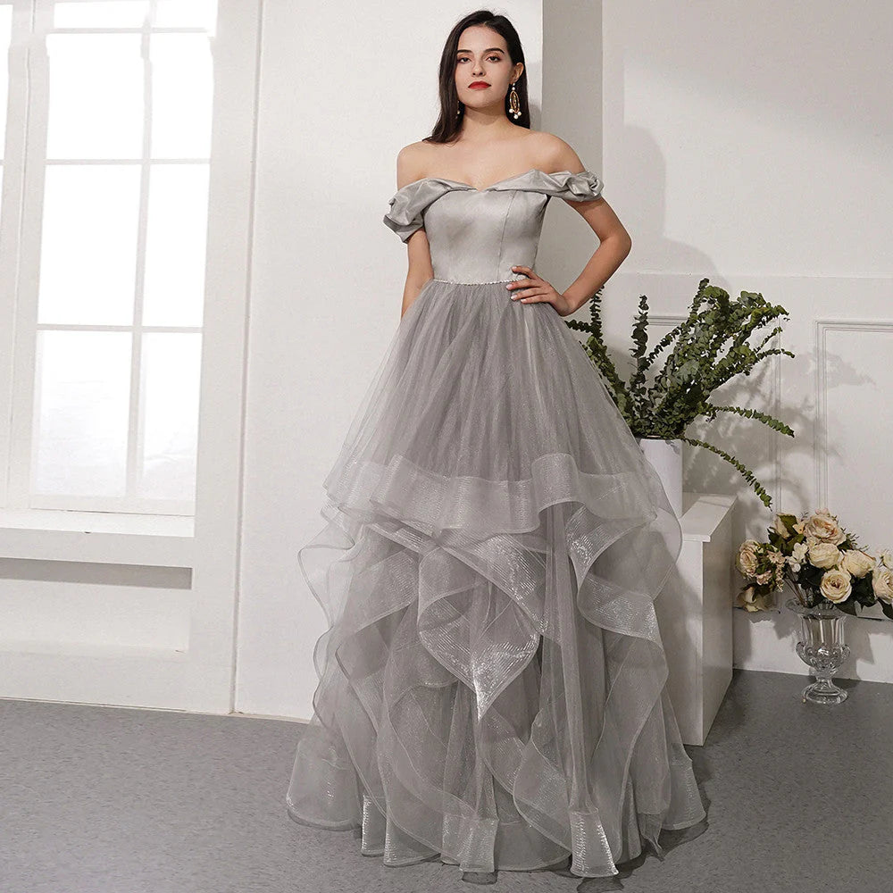 Elegant and beautiful one shoulder sheer floor dance dress