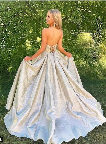 Princess style A-line off shoulder lace satin sleeveless ground dance dress