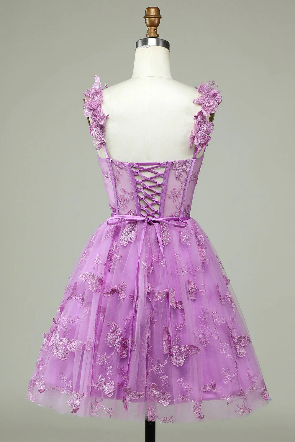 A Line Corset Short Homecoming Dress with Appliques