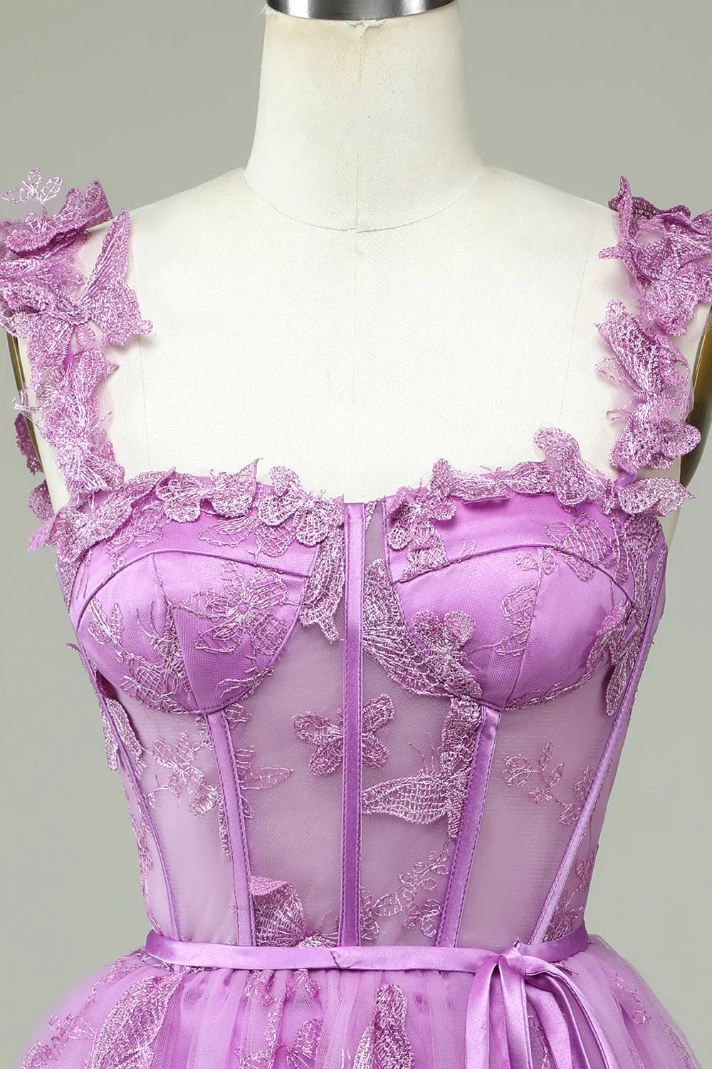 A Line Corset Short Homecoming Dress with Appliques