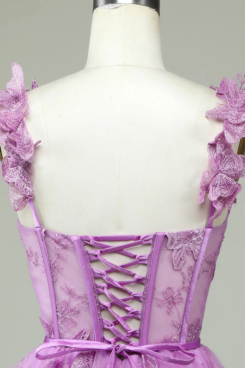 A Line Corset Short Homecoming Dress with Appliques