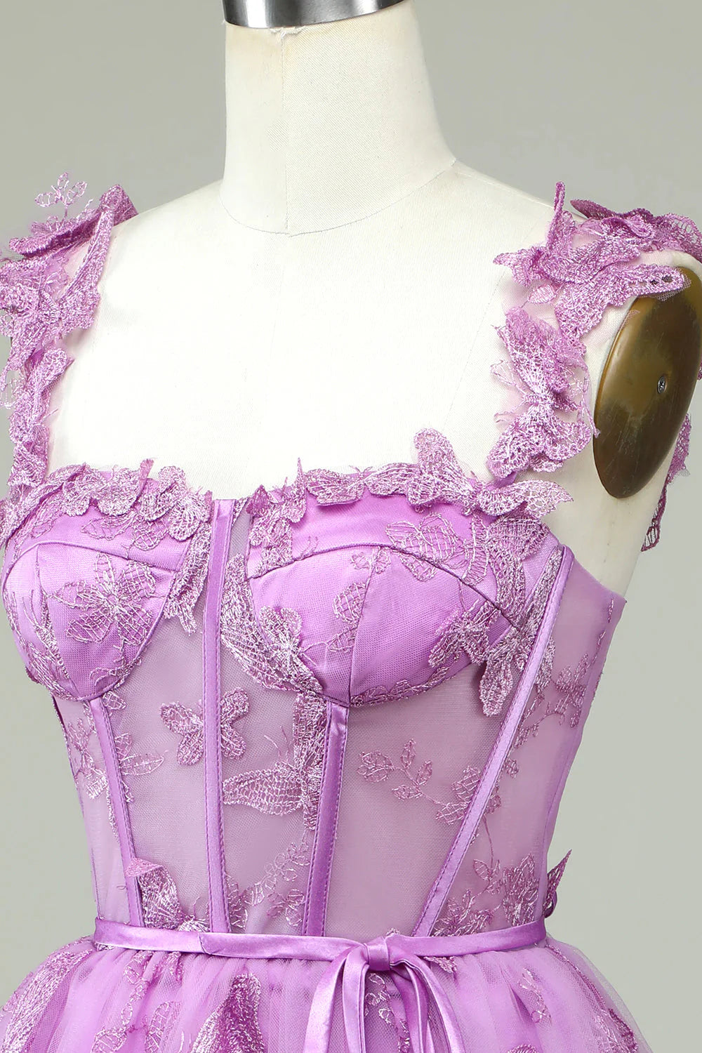 A Line Corset Short Homecoming Dress with Appliques