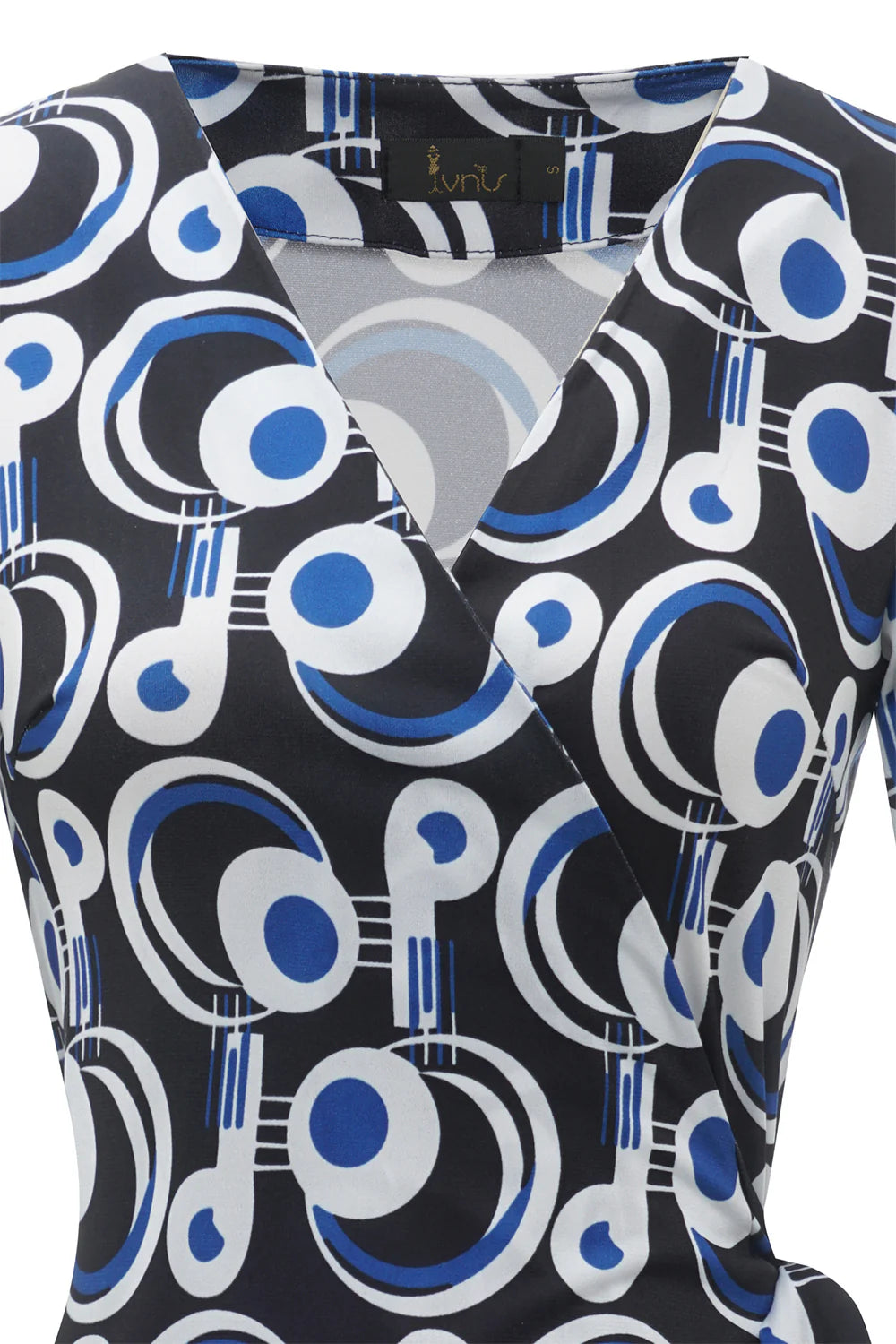 Elegant Royal Blue Geometric Printed Wedding Dress