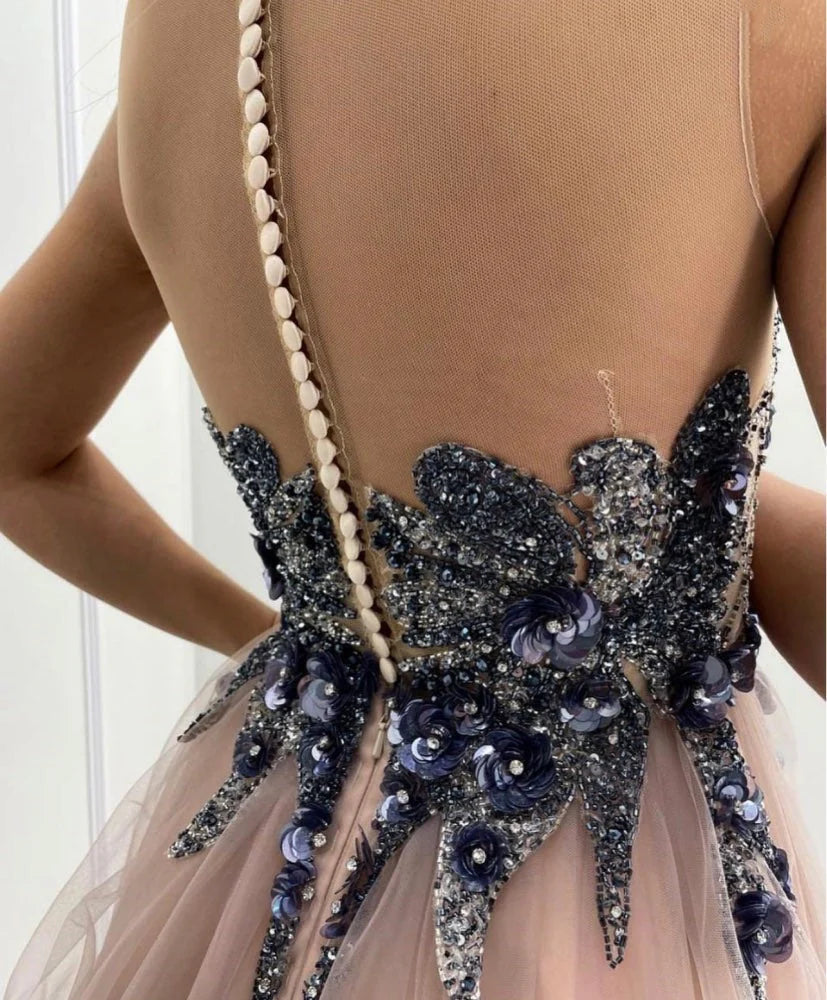 Sexy Noble Elegant and Beautiful Ball Dress with Thin Gauze Floor Sweeping Strap Buckle