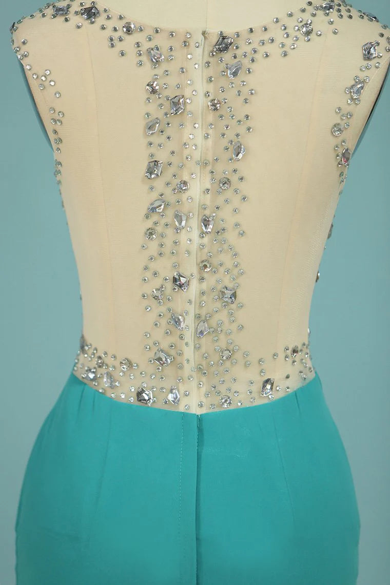 Sexy elegant soft strapless jewelry slim fitting dance party dress