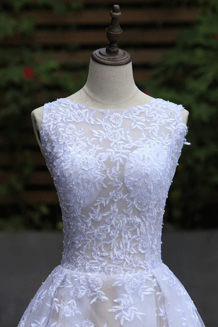 Sexy and elegant high necked A-line ball dress with bead stickers