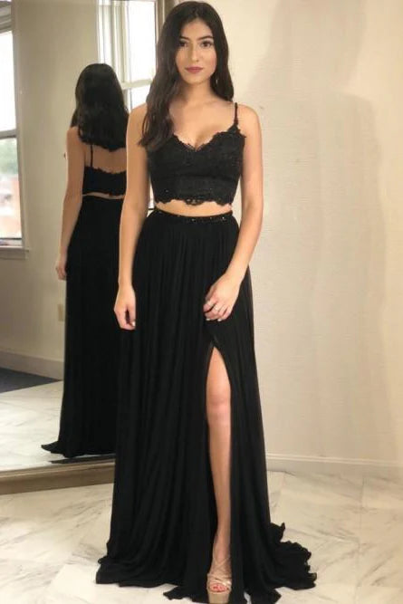 Sexy and Elegant Black Lace Sweetheart Long Train Evening Gown