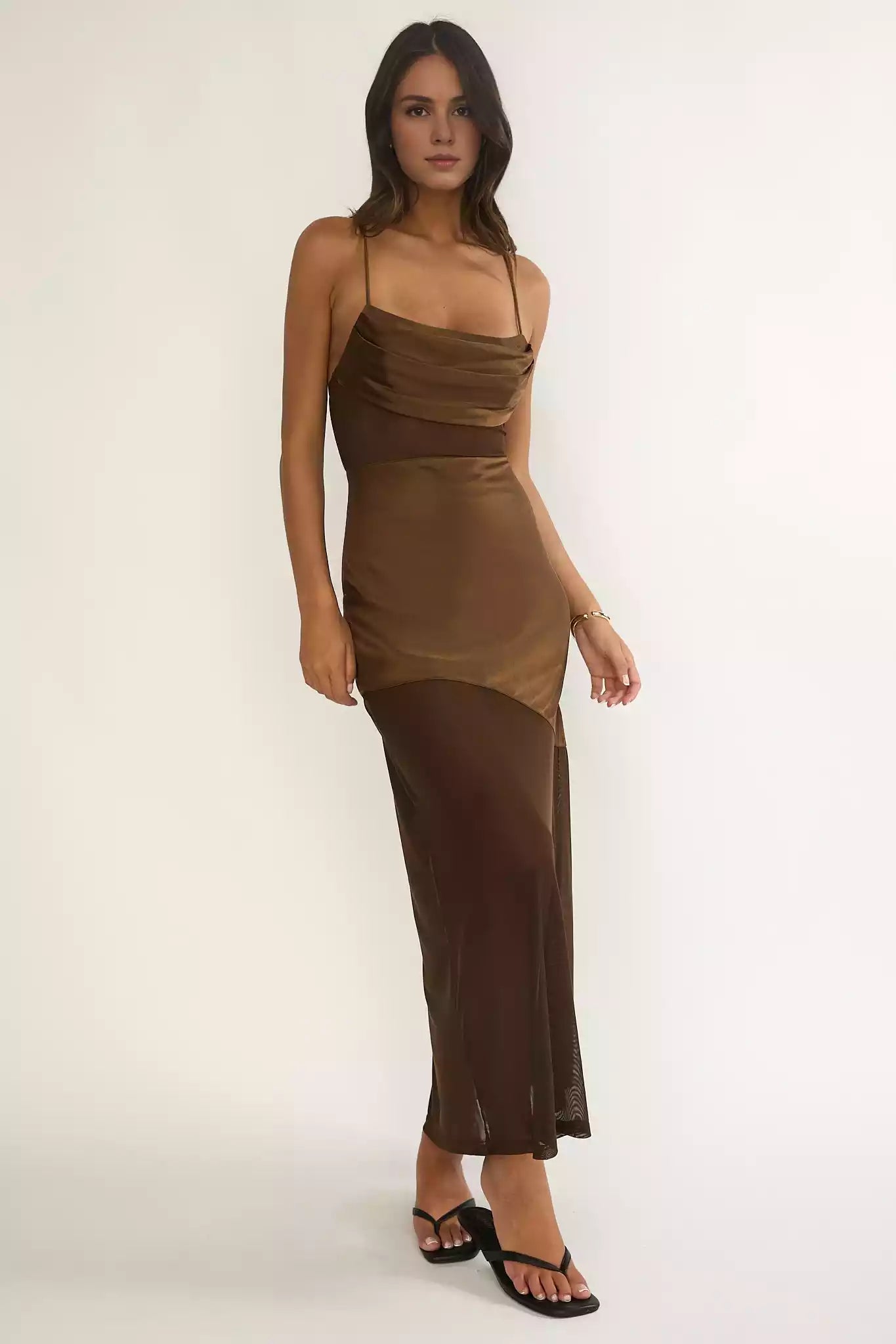 Sexy pleated bust, waist and hem, transparent back with zipper, back straps, Bridesmaid Dresses