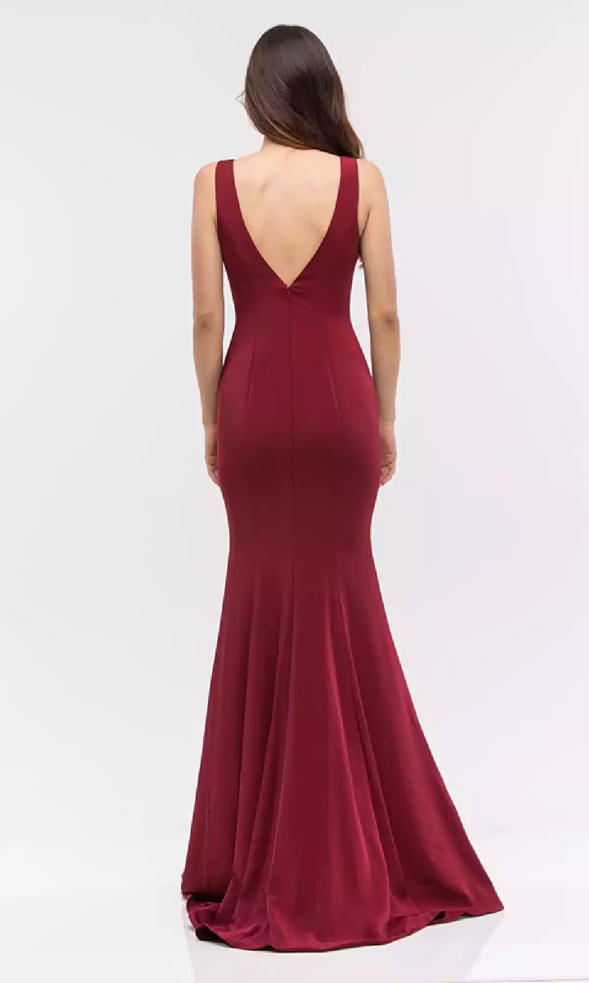 Shining satin deep V-neck, slim shoulder straps, princess style cut, showcasing modern elegance Prom Dresses