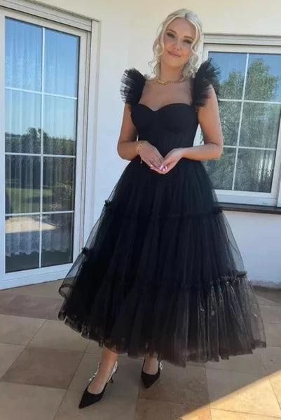 Satin Tea Long Italian Noodle Strap Short Cocktail Party Back to School Dress