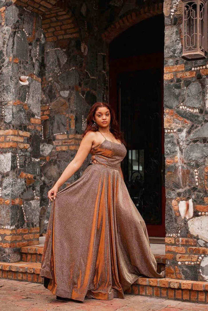 Minimalist oversized satin ball dress with straps long and affordable evening dress