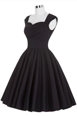 Simple and sweet sleeveless tea long pleated return to school party dress