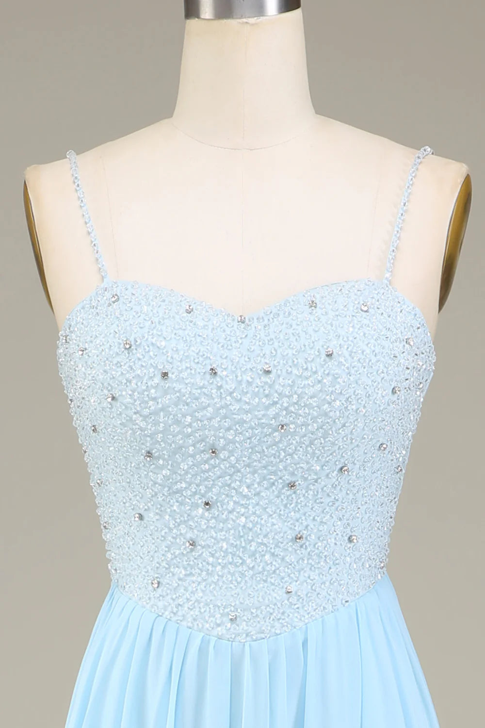 A-Line Chiffon Long Bridesmaid Dress With Beading