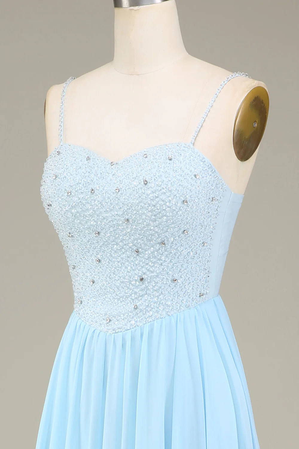 A-Line Chiffon Long Bridesmaid Dress With Beading