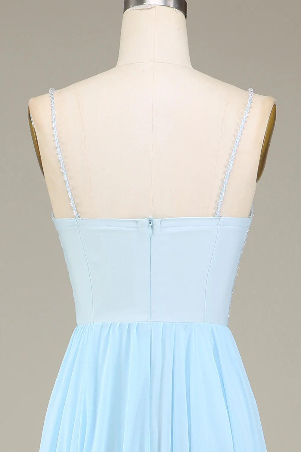 A-Line Chiffon Long Bridesmaid Dress With Beading