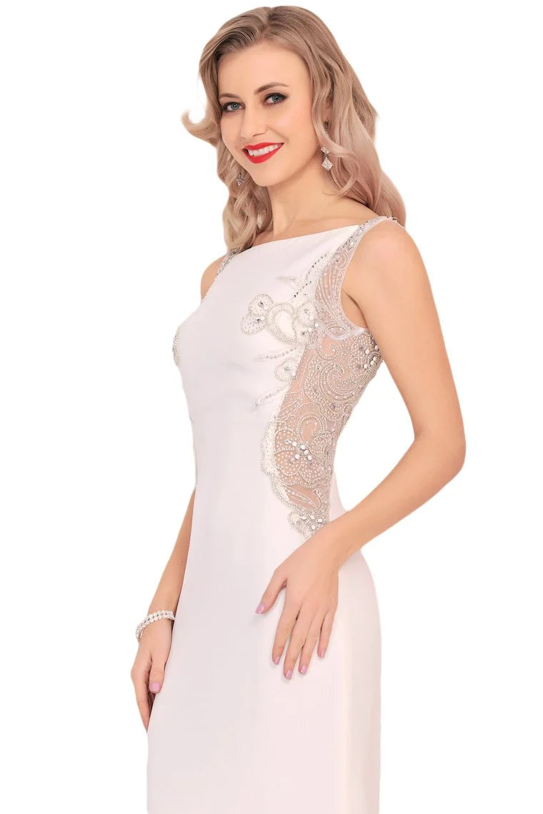 Hip wrapped mermaid tail with beaded rhinestones formal evening ball and cocktail dress
