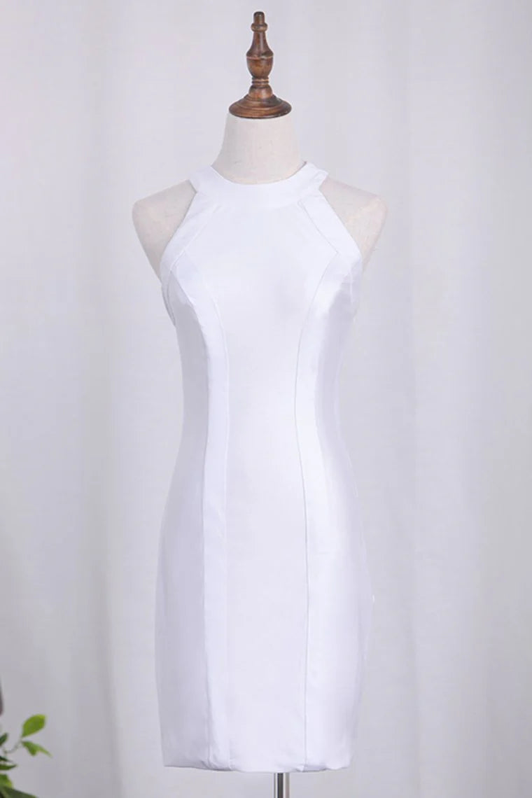 Elegant Shoulderless Luxury White Dress Backless Short/Mini Cover