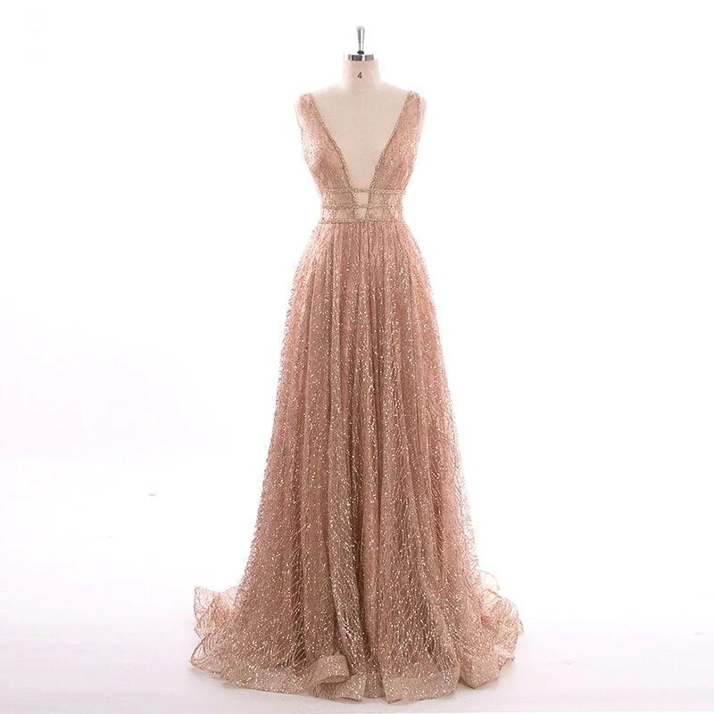 Sparkling Elegant Sexy A-line Empire Gold Ball Dress