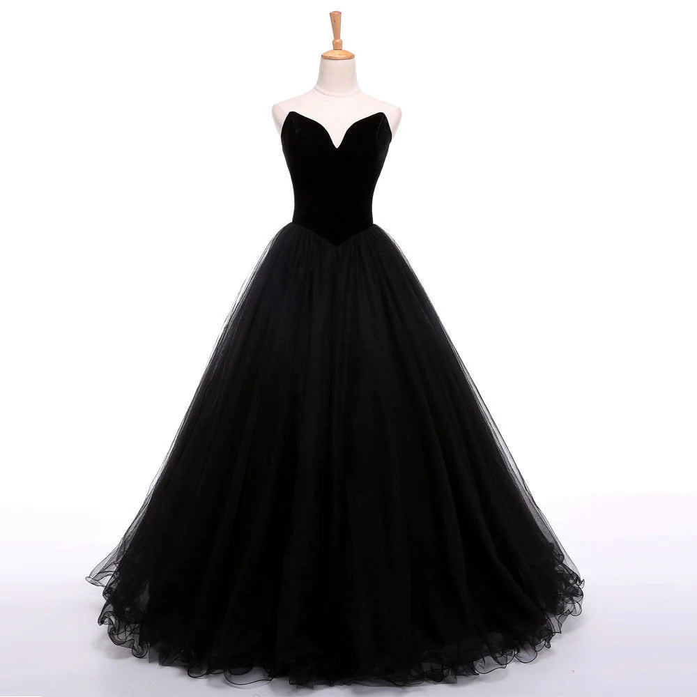 Sexy strapless A-line long V-neck sheer Burgundy sleeveless floor dance dress