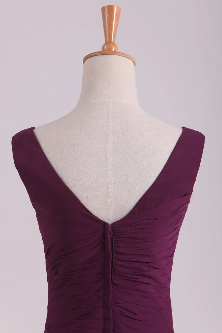 Elegant One Shoulder Bridesmaid Dress Chiffon with Handmade Flowers