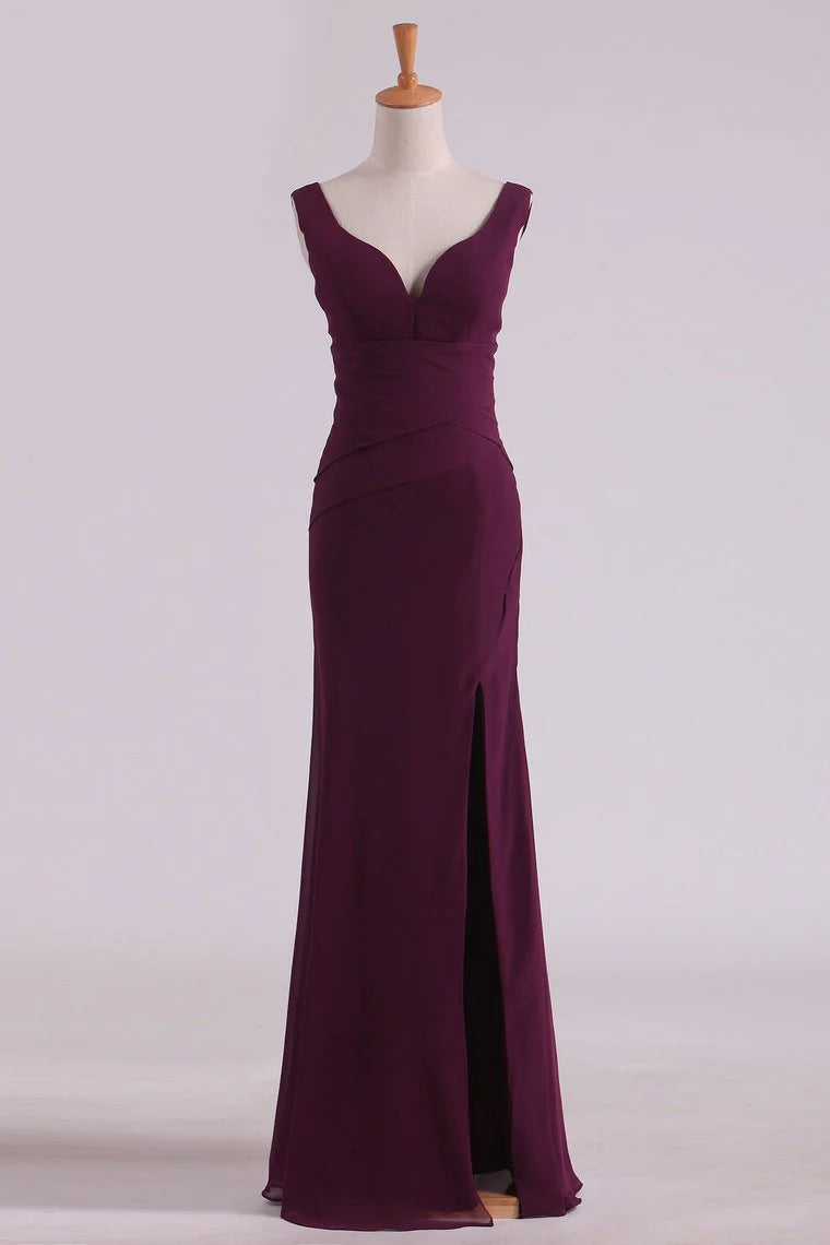 Elegant One Shoulder Bridesmaid Dress Chiffon with Handmade Flowers