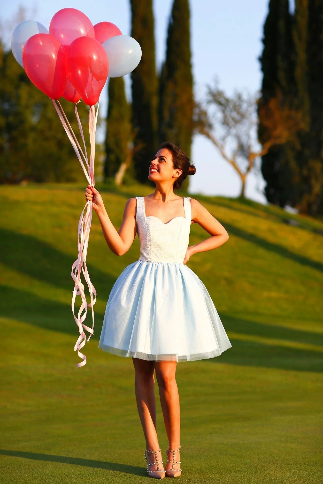 Sling Mini Cocktail Dress Romantic Homecoming Festival Graduation Dress