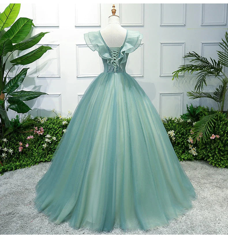 Amazing Off the Shoulder Ball Dress Tulle 3D Flower Ball Dress