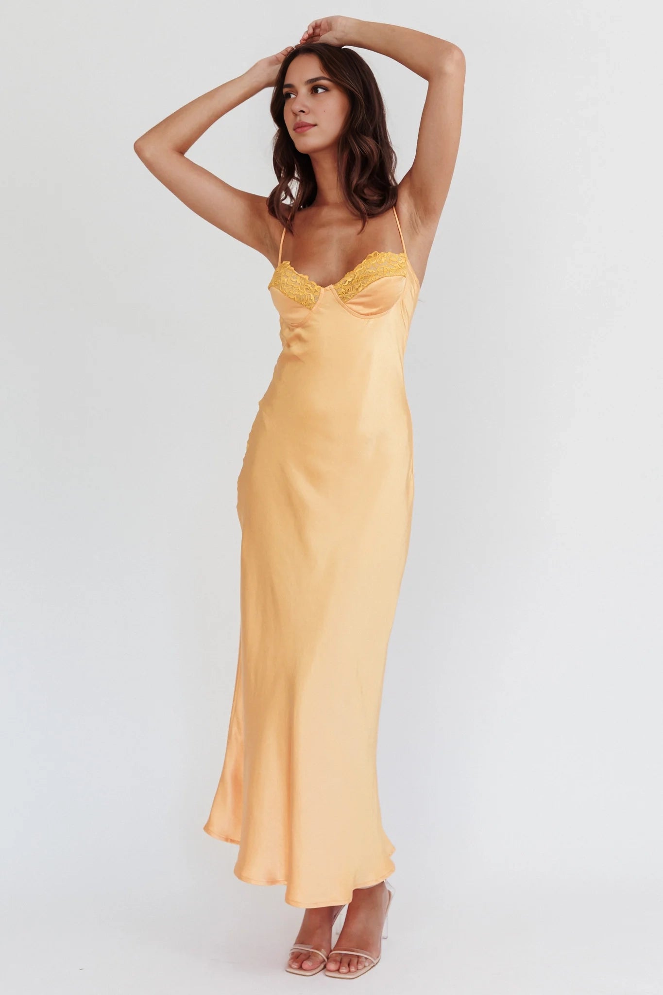 Stunning debut of ultra long adjustable spaghetti straps, slim straps, invisible zipper bridesmaid dress