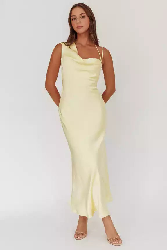 Stunning lining, asymmetrical neckline, adjustable shoulder straps, side zippers, Bridesmaid Dresses
