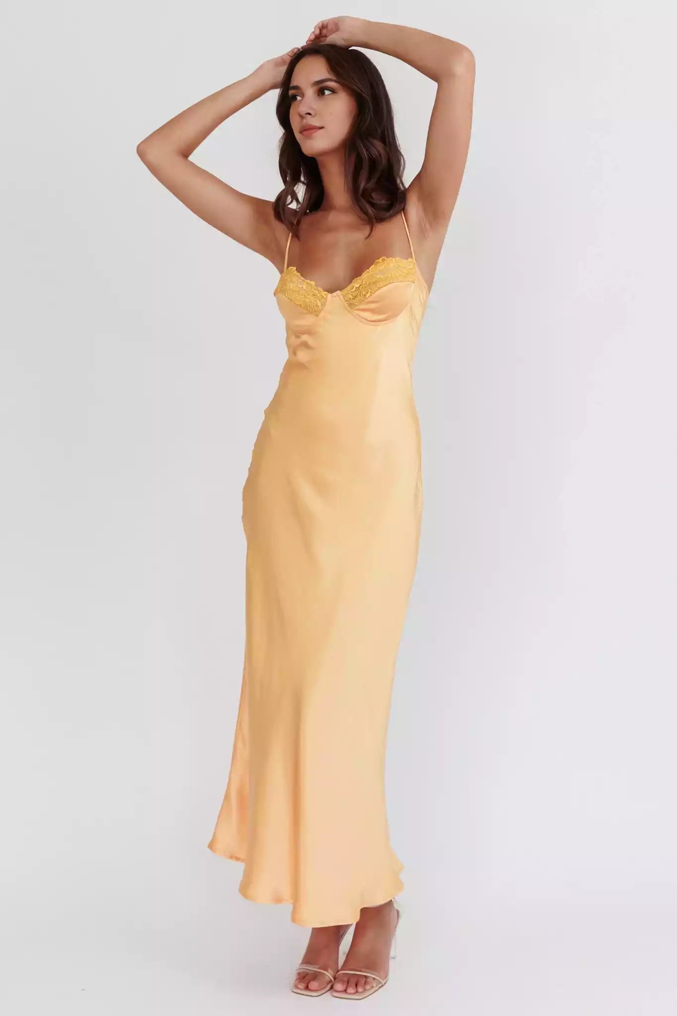 Stunning ultra long adjustable thin shoulder strap with hidden zipper on the back, unlined Bridesmaid Dresses