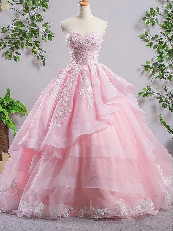 Sweet and noble A-line princess dance dress adorned with sheer gauze for fans
