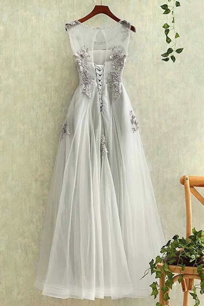 Thin gauze inlaid elegant and sweet A-line ball dress lace up