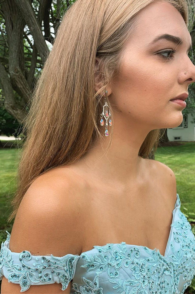 Two piece elegant off shoulder lace satin back to school dress