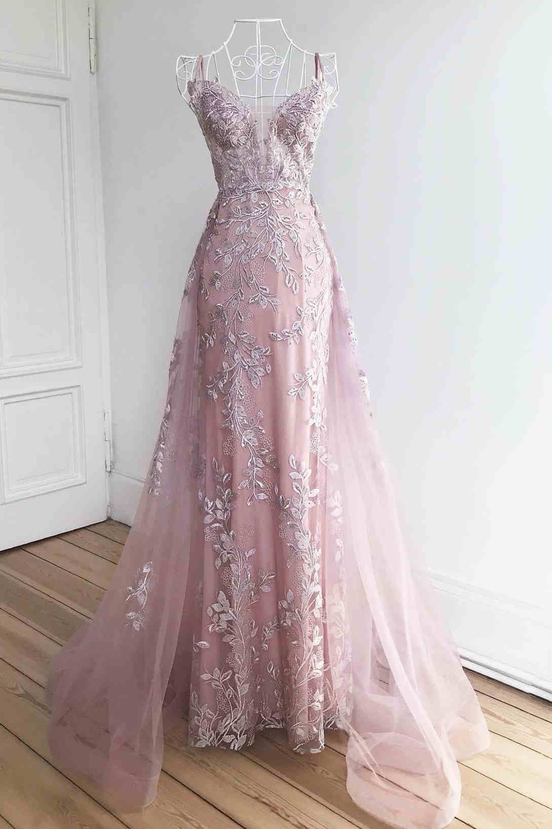 V-neck ball dress mermaid lace sheer strapless skirt hem with no embellishment backlight