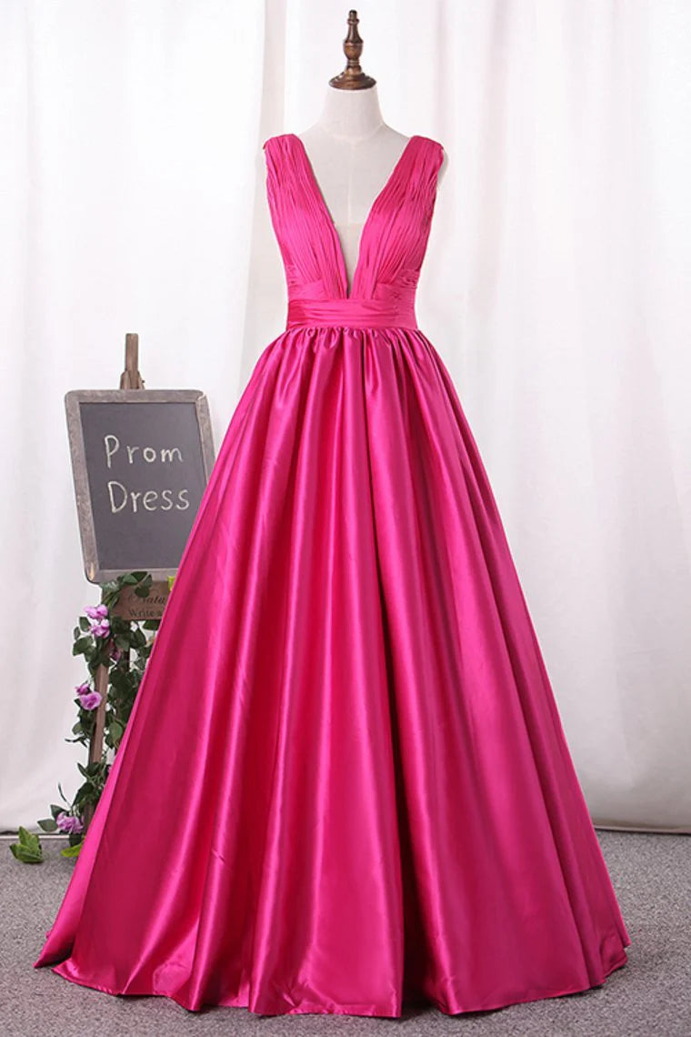 V-neck ball dress with ruffled edge tight fitting dress