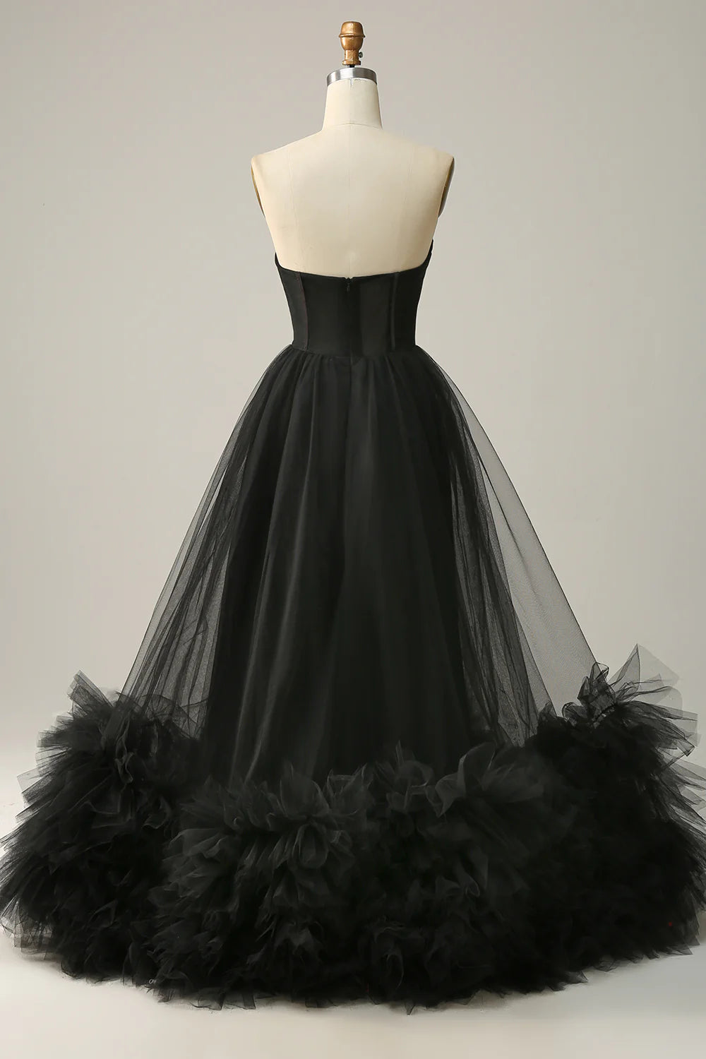 A-line Sweet Black Tassel Ball Party Formal Dress