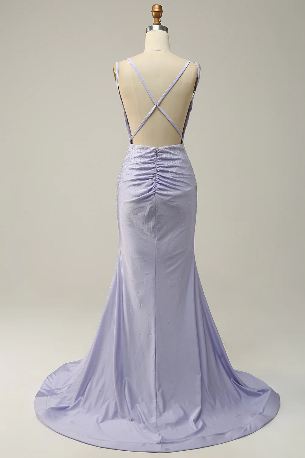 Lavender slim fit mermaid pearl sparkling ball dress