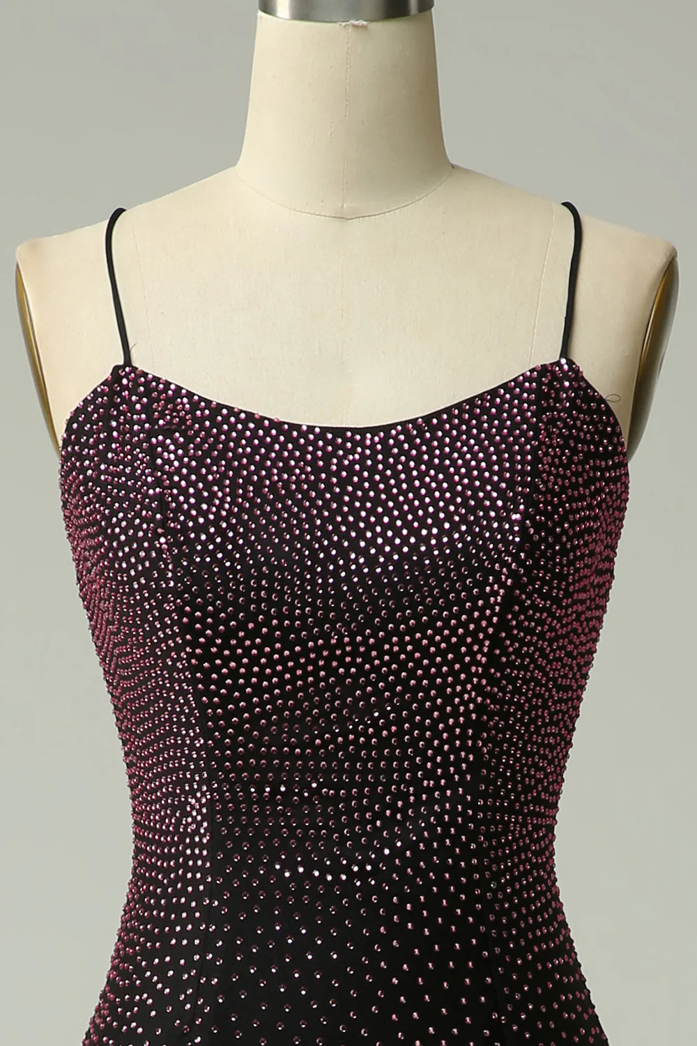 Deep purple spaghetti strap beautiful mermaid dance dress