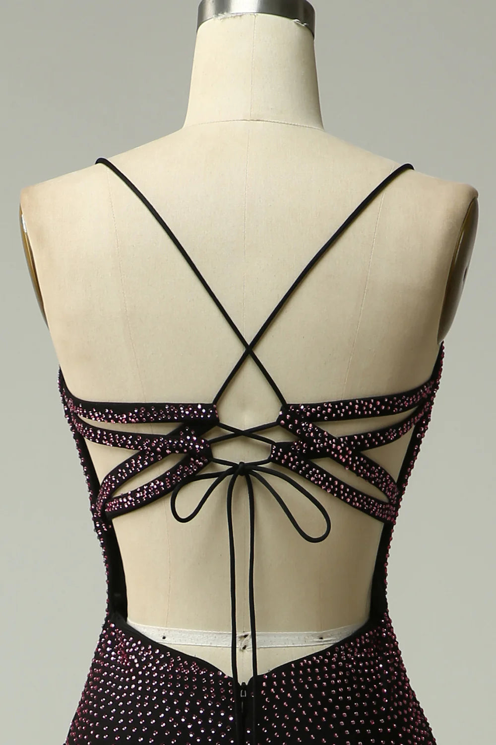 Deep purple spaghetti strap beautiful mermaid dance dress
